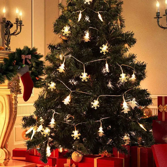 Brighten Your Holidays with Christmas Tree Snowflake LED String Lights