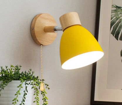 Wooden  Wall Lamp With Switch Modern Wall Sconce