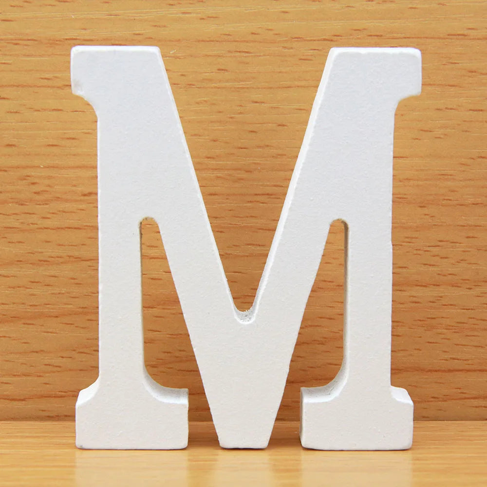 8 CM  White Wooden Letters