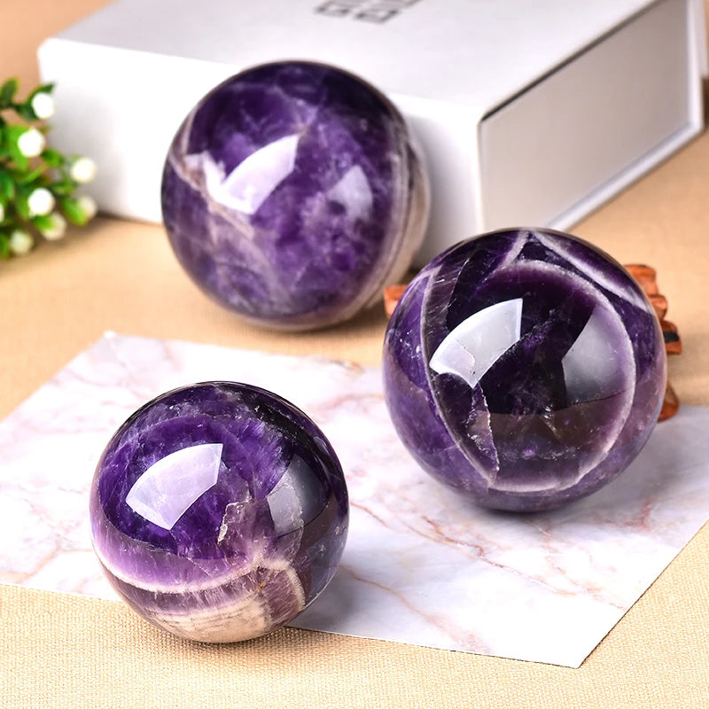 1PC Natural Dream Amethyst Ball Polished Globe