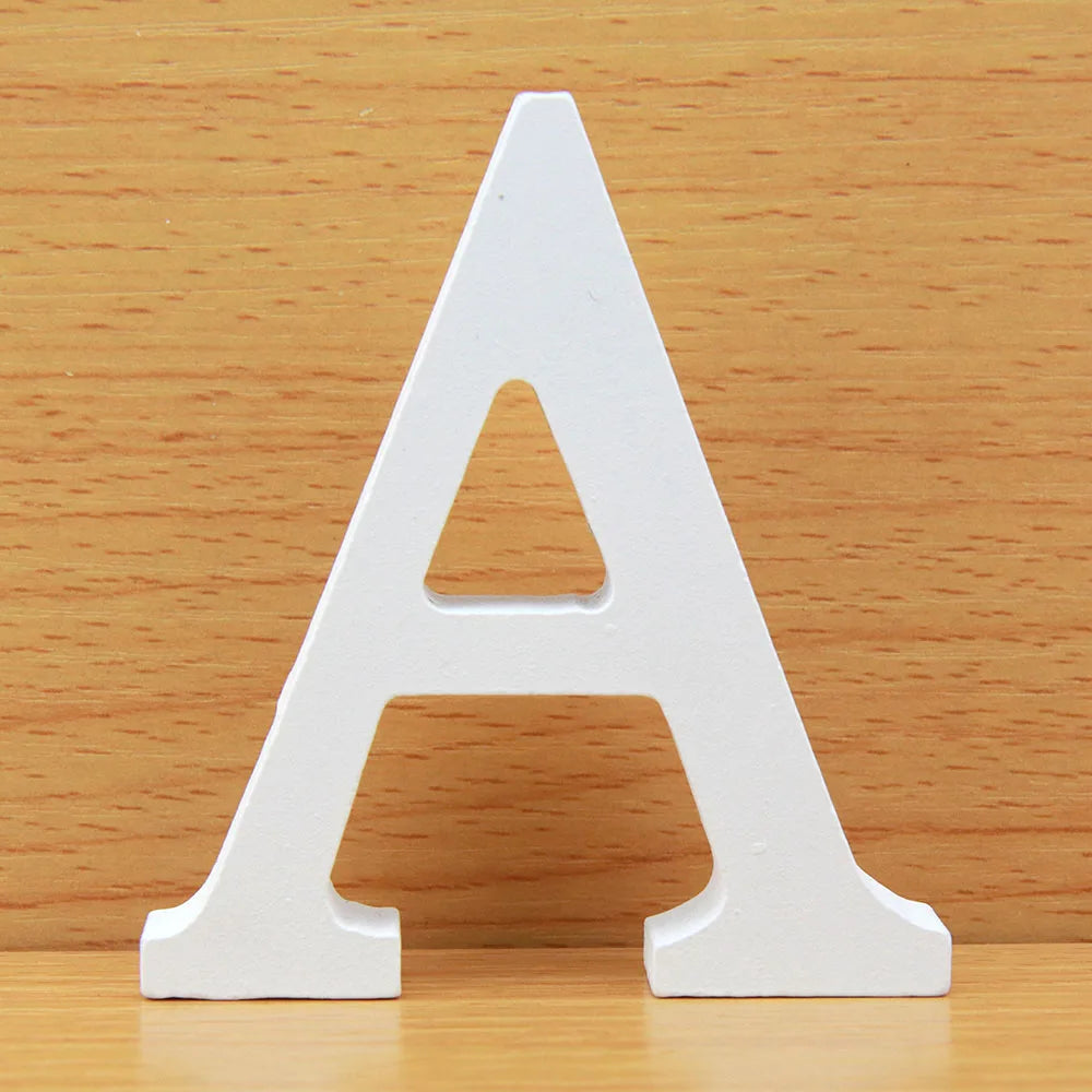 8 CM  White Wooden Letters