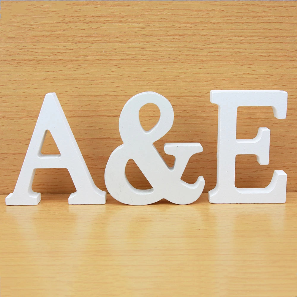 8 CM  White Wooden Letters