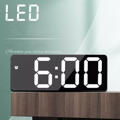 Acrylic/Mirror Digital Alarm Clock Voice Control - Royal Lights & Home Decor