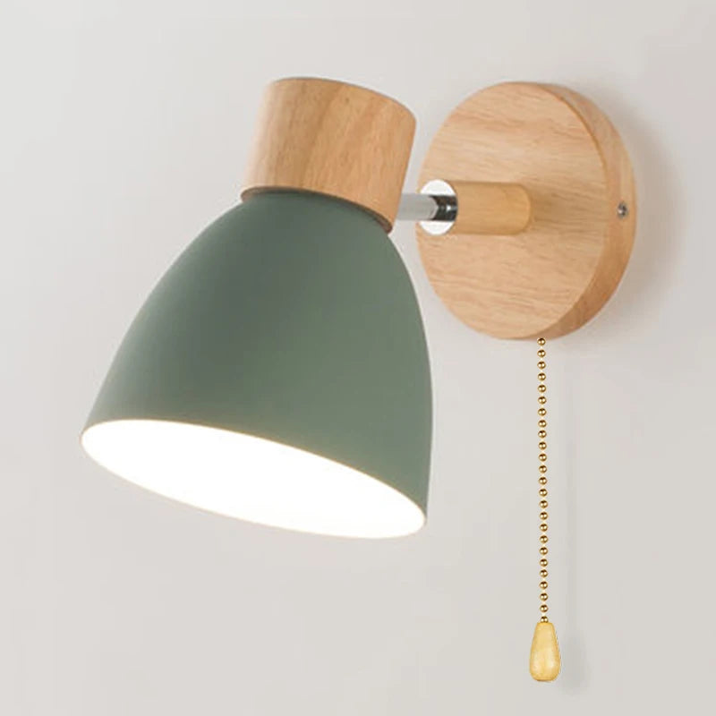 Wooden  Wall Lamp With Switch Modern Wall Sconce