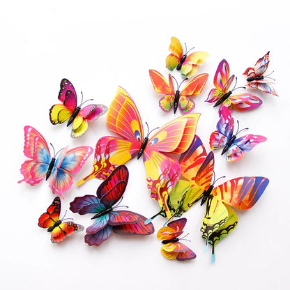 12Pcs Double Layer 3D Butterfly