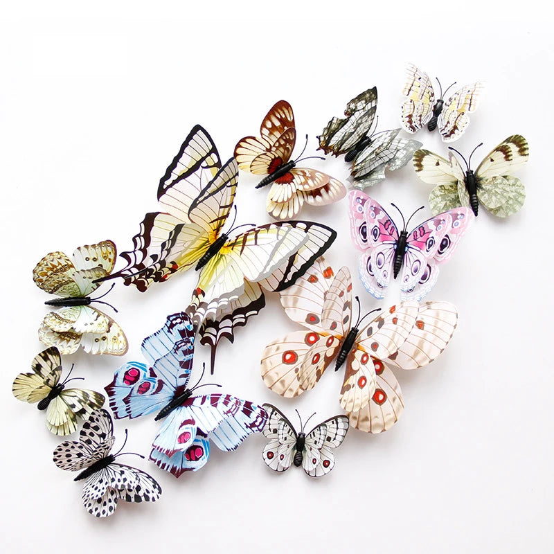 12Pcs Double Layer 3D Butterfly