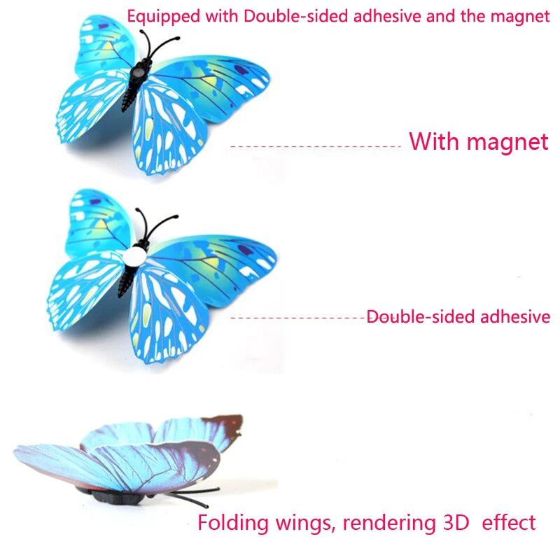 12Pcs Double Layer 3D Butterfly