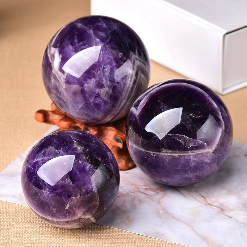 1PC Natural Dream Amethyst Ball Polished Globe