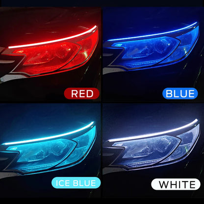 2pcs LED DRL Car Daytime Running Light Flexible Waterproof Strip