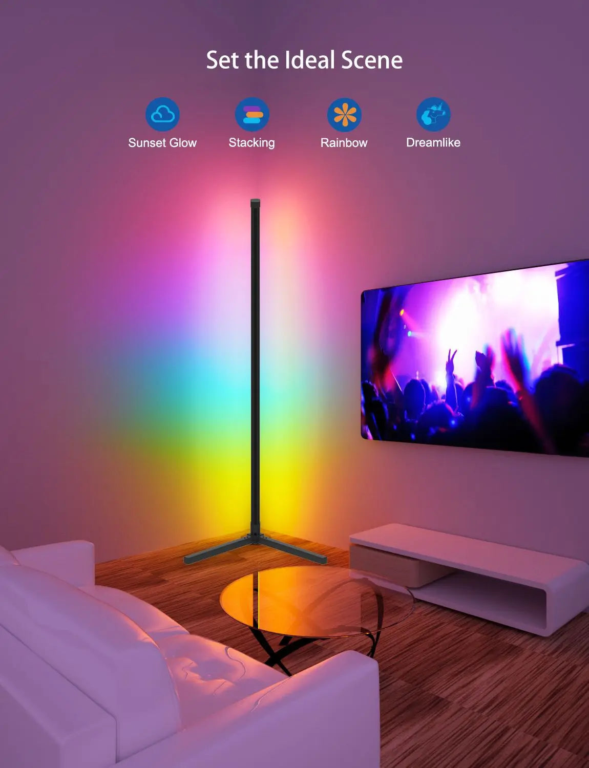 Smart RGB Dream Color Floor Lamp with Music - Royal Lights & Home Decor