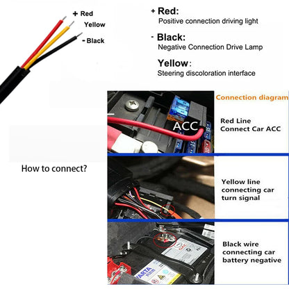 2pcs LED DRL Car Daytime Running Light Flexible Waterproof Strip