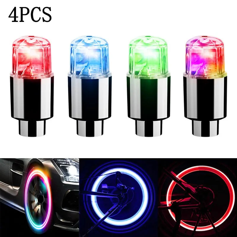 4Pcs Tire Valve Cap Lights