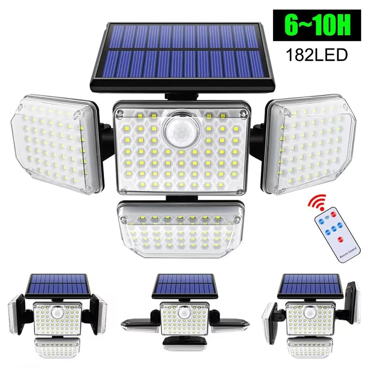 Solar light 3 Modes Adjustable Lighting Head for Garage Garden Yard