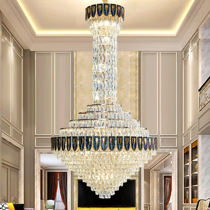 New Villa Living Room Light Luxury Crystal Chandeliers Duplex Building Modern Hall Chandelier