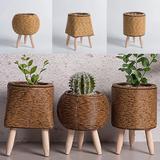 Woven Flower Basket With Removable Legs