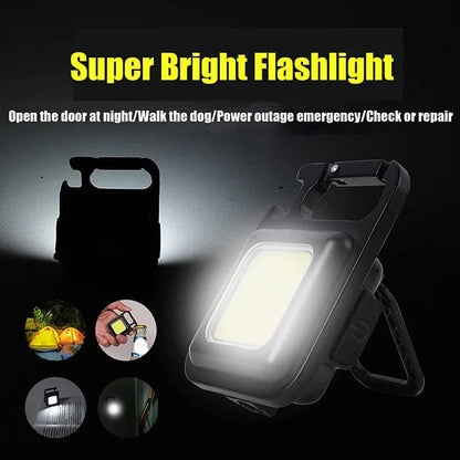 Mini LED 1800LM Flashlight Keychain Multifunctional Portable