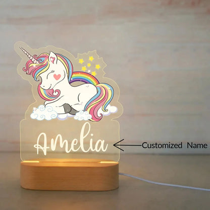 Children Animal Night Light with Custom Name - Royal Lights & Home Decor