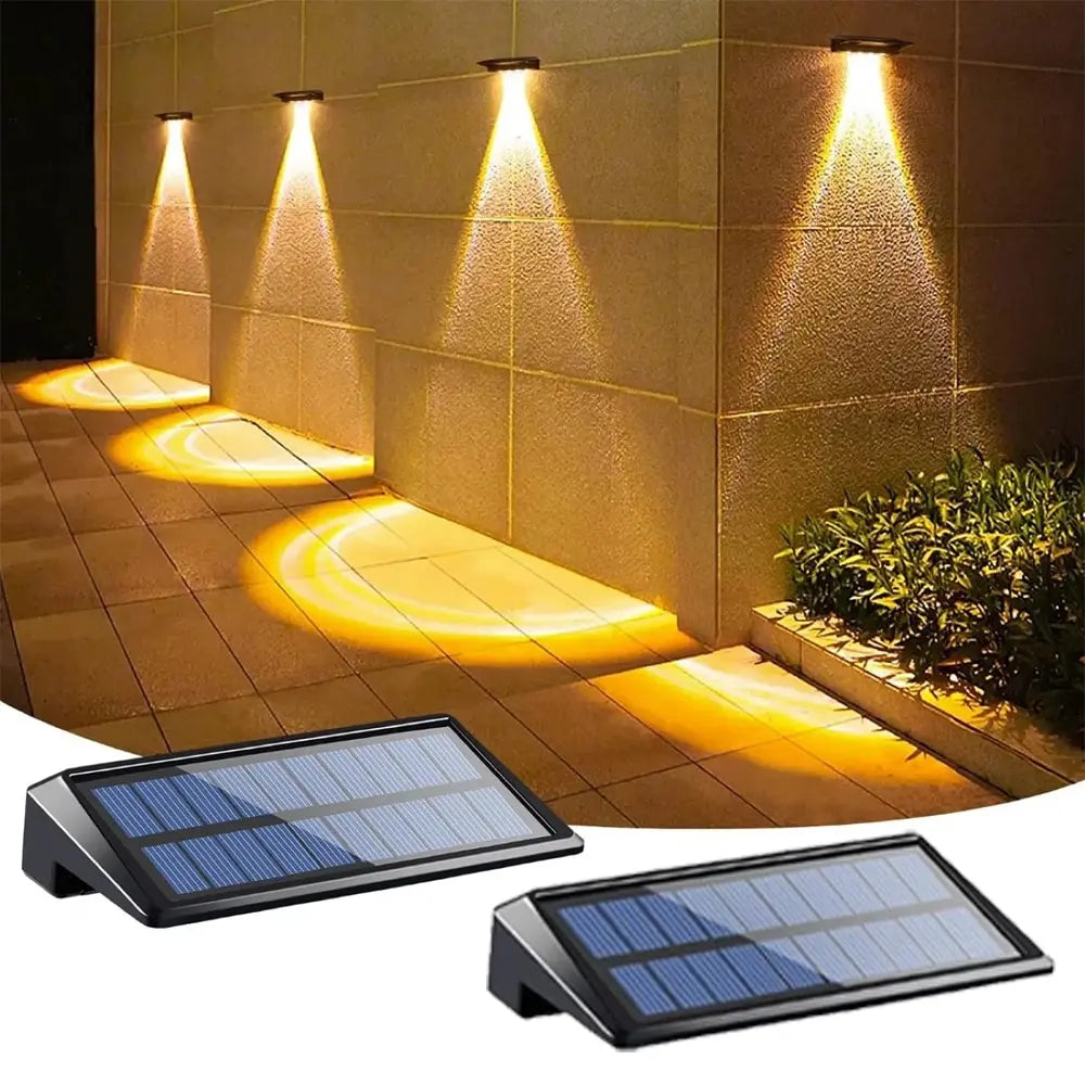 2 Pack Solar Outdoor Waterproof  Lights Wall Lights for Fence Post Yard Pathway