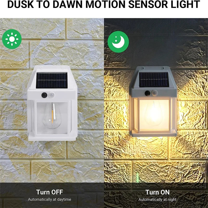 Solar Wall Lights Outdoor Waterproof Wireless Motion Sensor Security Lamps