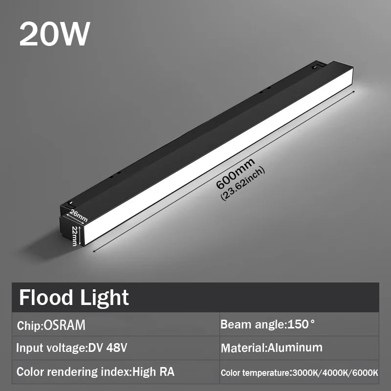 Modern Embedded Flexible Linear Fixture LED Spotlight DC48V Ceiling Indoor Light