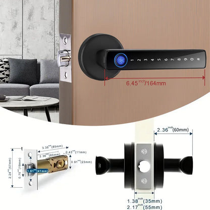 Smart Fingerprint Door Lock Handle With Key card