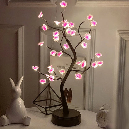 LED Rose Leaf Table Lamp USB Fairy Light Night Lights