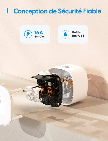 Home Kit Smart WIFI Plug FR Socket Timer Function APP Remote Control Support Alexa Google Home