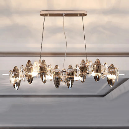 Crystal Gold Silver Modern Independent Designer Chandelier LED Light Fixture Luxury