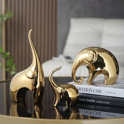 Electroplating Silver Elephant Crafts  Cabinet Decorations Ornaments