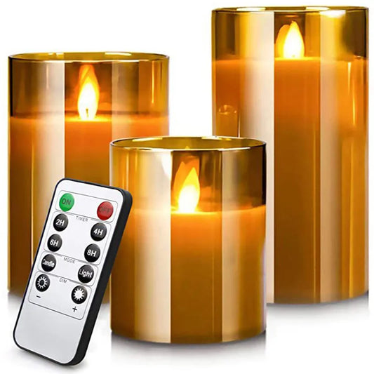 LED Glass Candle Full Set 