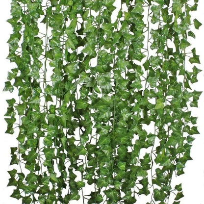 Green Silk Artificial Hanging Christmas Garland Plants Vine Leaves