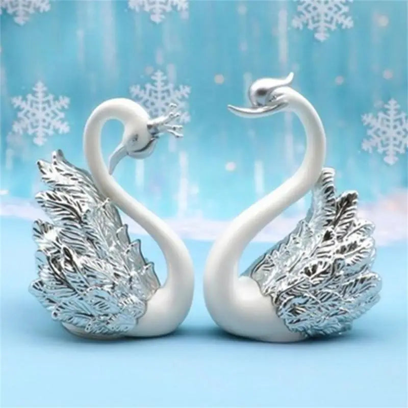 Mini Swan Couple Model Figurine