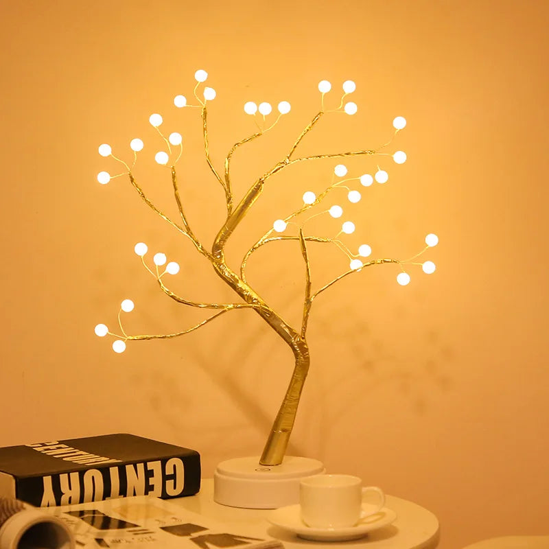 LED Rose Leaf Table Lamp USB Fairy Light Night Lights