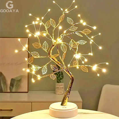 LED Rose Leaf Table Lamp USB Fairy Light Night Lights