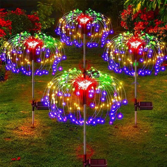 LED Solar Firework Lights Garden Decoration