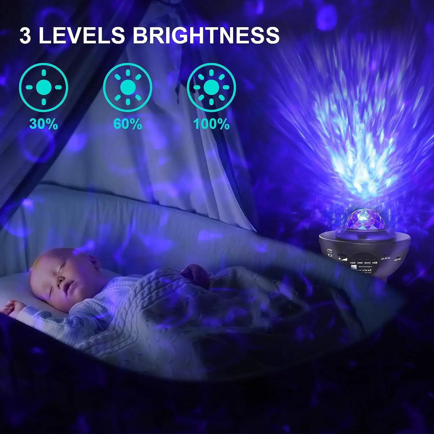 Colorful Starry Projector Galaxy Night Light - Royal Lights & Home Decor