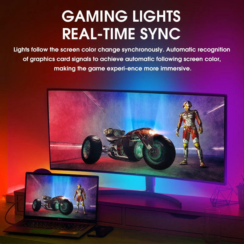 Gaming Lights Strip Computer Monitor Backlight RGB Screen Color