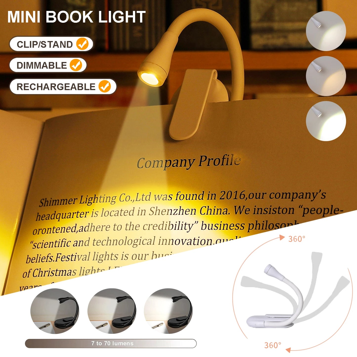 Portable LED Book Lights 