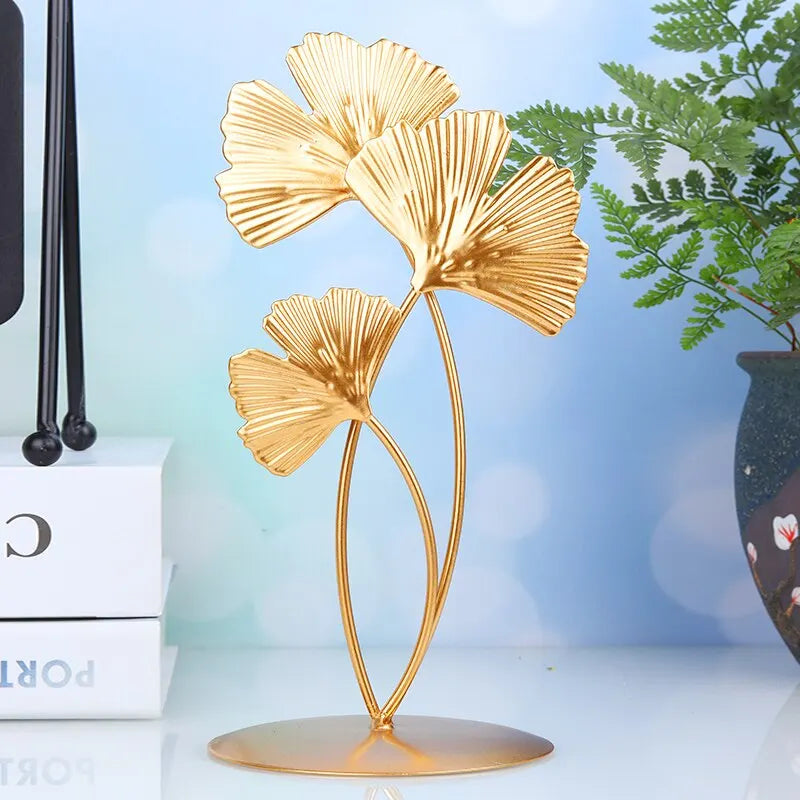 1pc Gold Ginkgo Leaf metal Crafts Decoration - Royal Lights & Home Decor