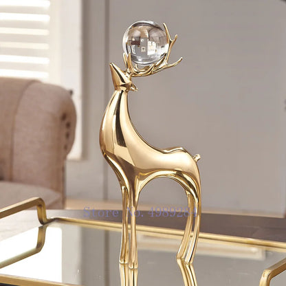 Animal Deer Copper Golden Crystal Ball