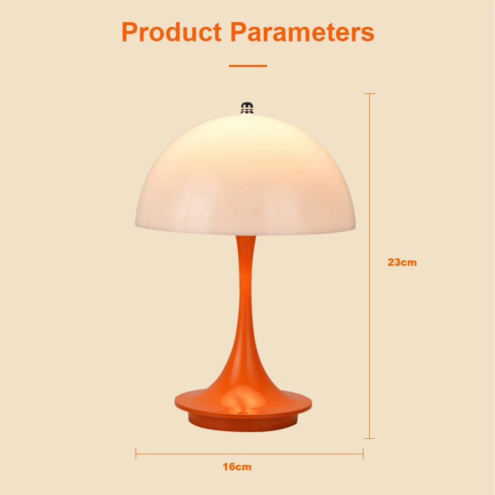 LED mushroom small table lamp portable - Royal Lights & Home Decor