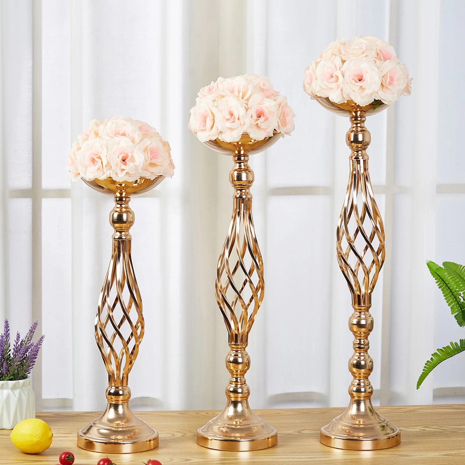 Table Candle Holder  Gold Iron