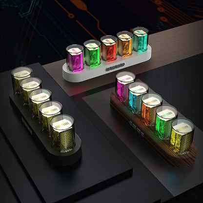 Digital Nixie Tube Clock with RGB LED Glows