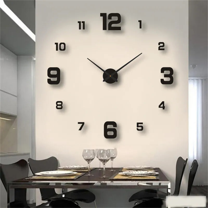 Modern 3D Wall Clock Mirror Sticker