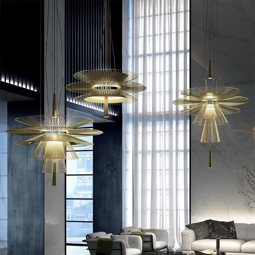  LED Chandelier Luxury Metal Cord 