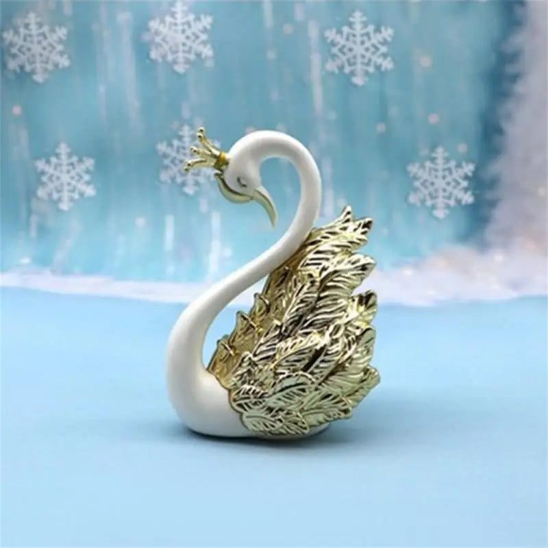 Mini Swan Couple Model Figurine - Royal Lights & Home Decor