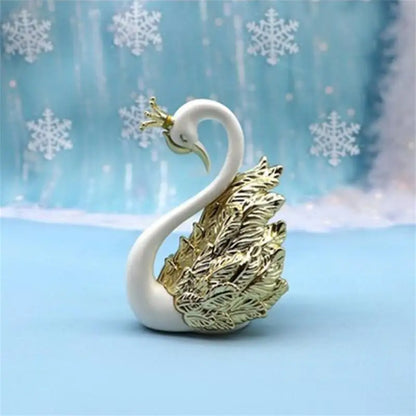 Mini Swan Couple Model Figurine - Royal Lights & Home Decor