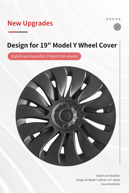 Hubcaps for Tesla Model Y 19 Inch Storm Style Wheel Cover