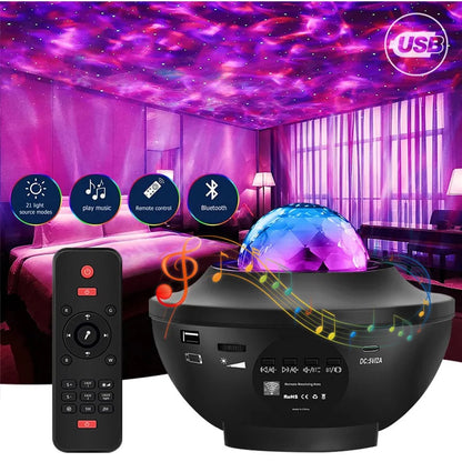 Colorful Starry Projector Galaxy Night Light - Royal Lights & Home Decor