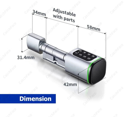 Lock APP Password RFID Card Bluetooth Cylinder Smart Door Lock Electronic